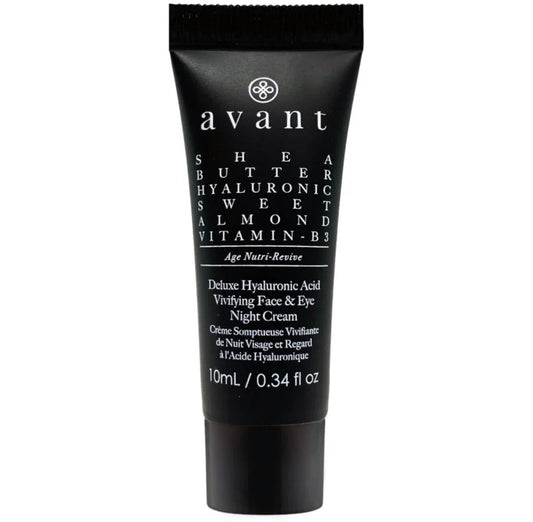 £1 DEALS TODAY ONLY! RRP £23! Avant Skincare Deluxe Hyaluronic Acid Vivifying Face and Eye Night Cream Travel Size 10ml