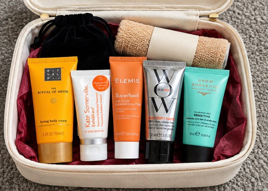 Luxury Beauty & Haircare Travel Bundle with Cosmetic Bag – 8 Pieces Worth over £65
