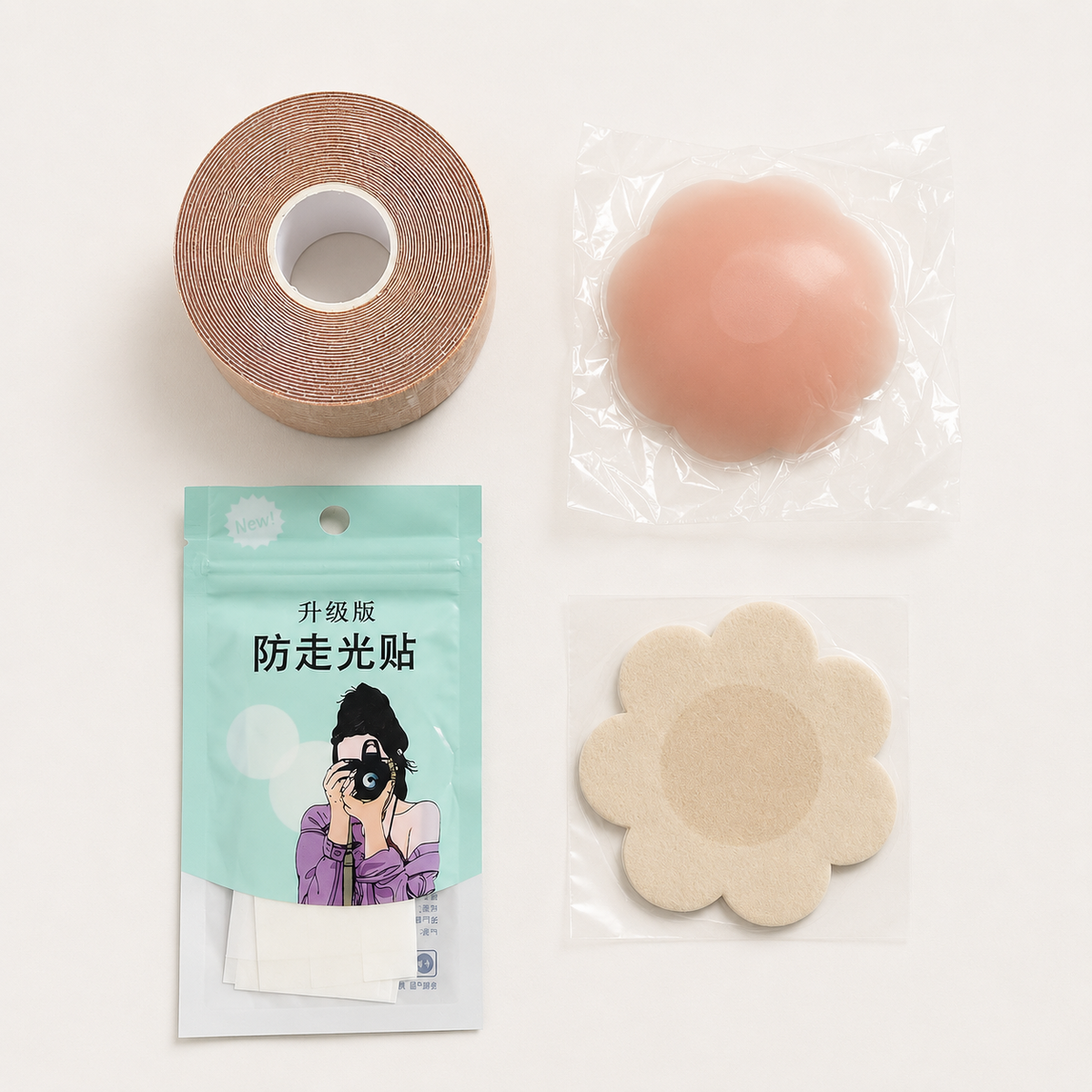 BOOB TAPE & NIPPLE COVER KIT – NUDE, 5M