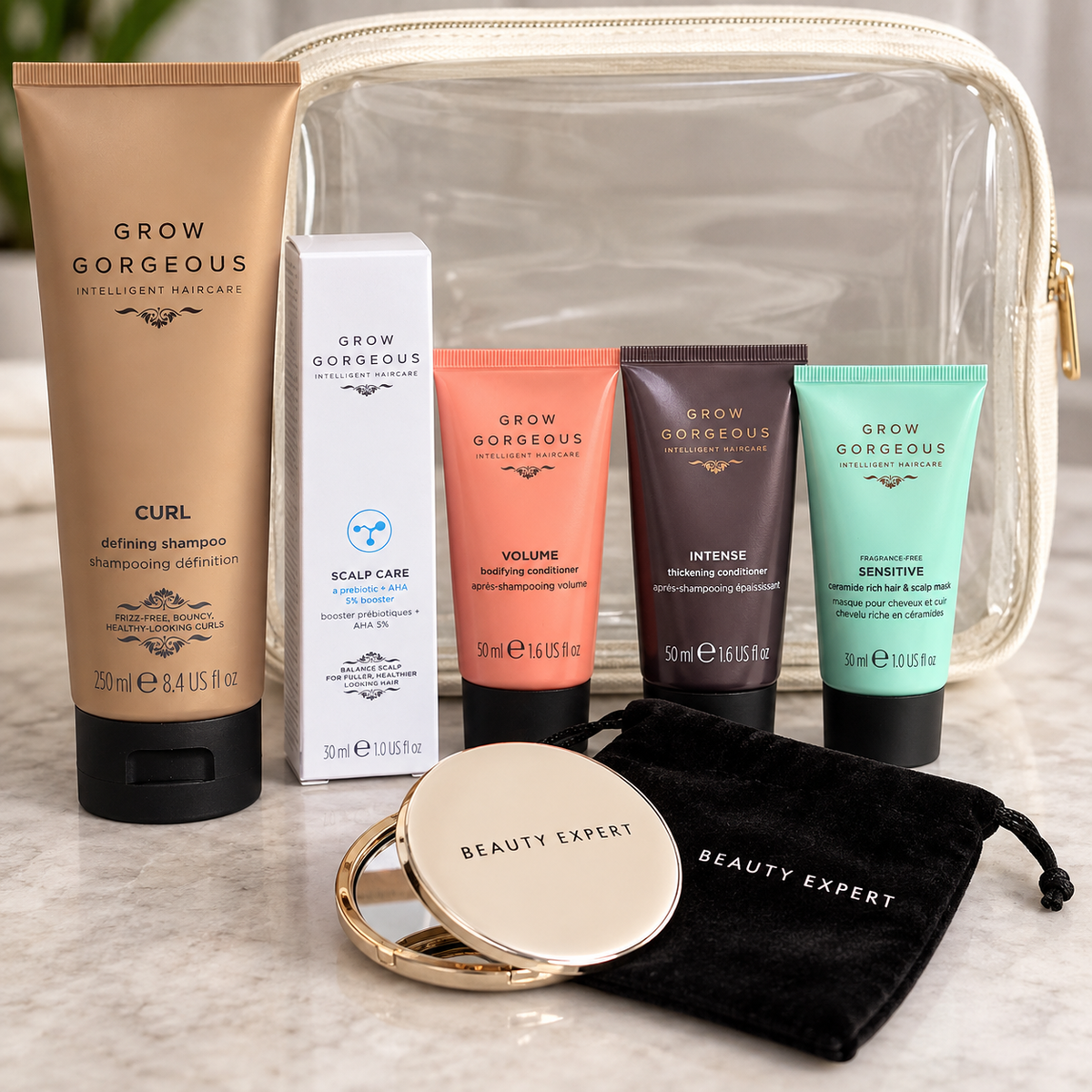 GROW GORGEOUS HAIRCARE BEAUTY BUNDLE + MIRROR Worth over £60