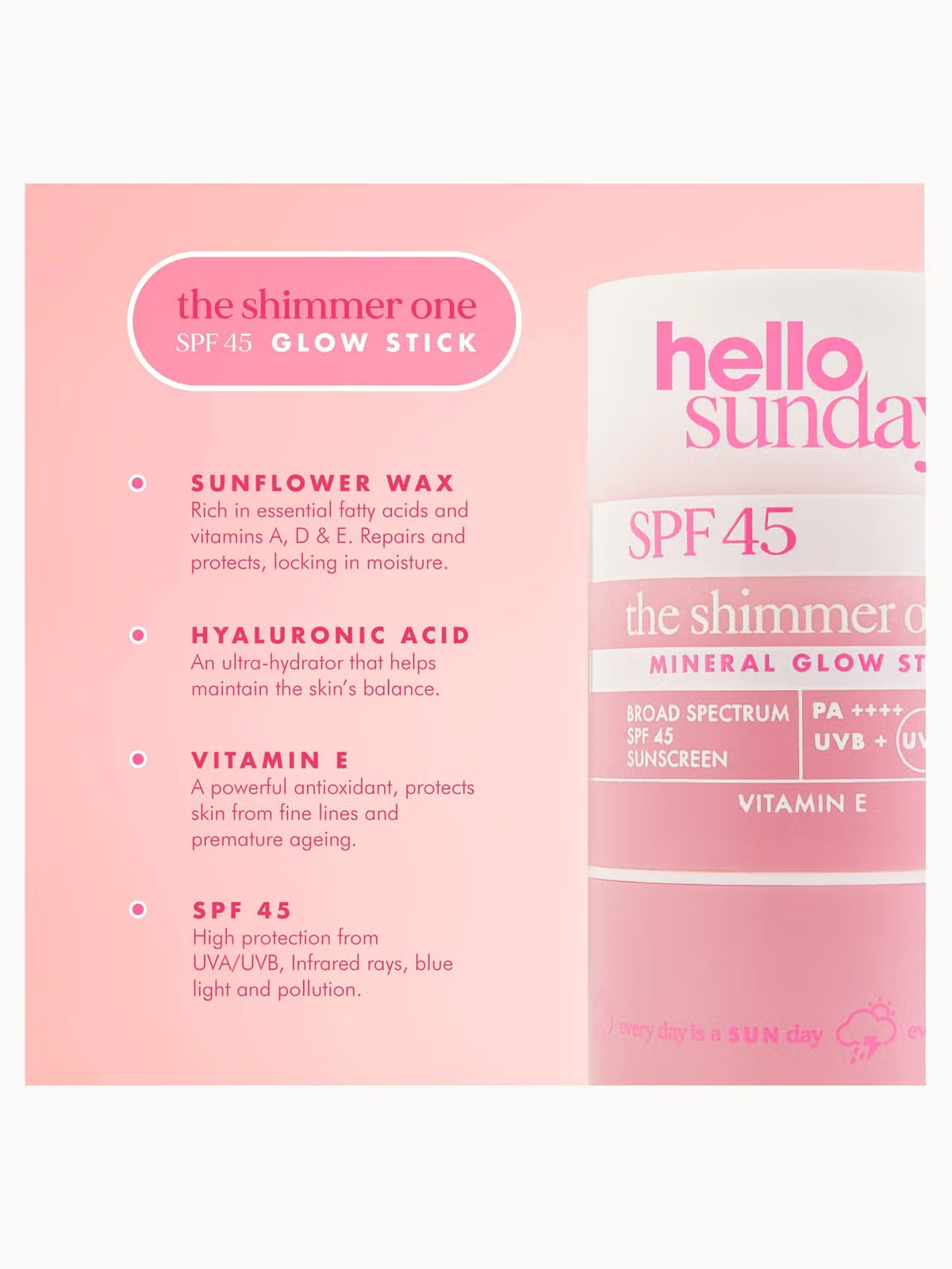 Hello Sunday The Shimmer One Mineral Glow Stick SPF45 20g